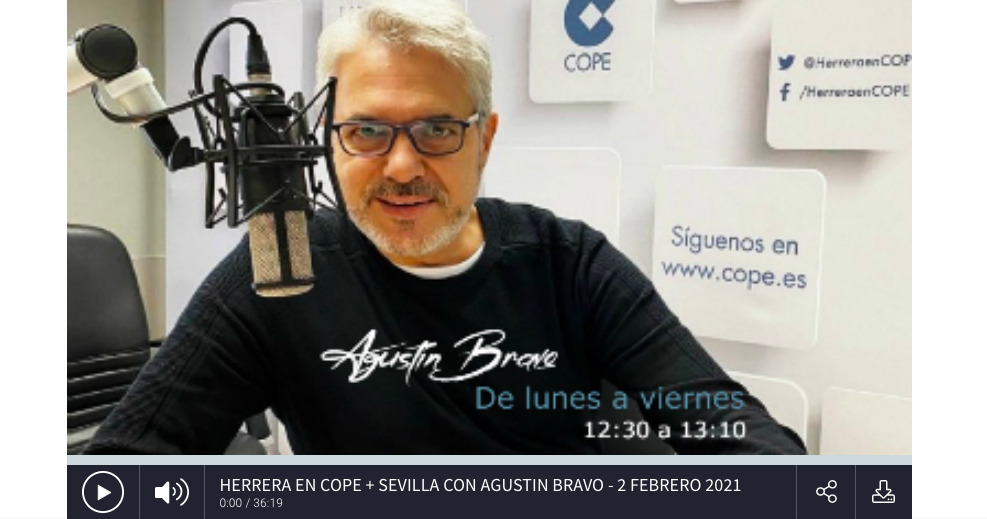 Agustín Bravo nos entrevista en Cadena Cope Sevilla